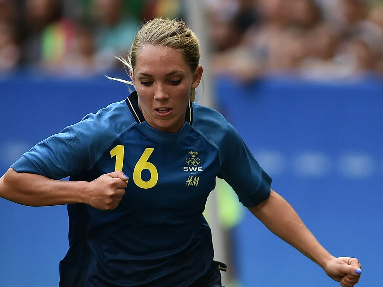 Elin Rubensson i Sveriges landslagströja under OS i Rio 2016