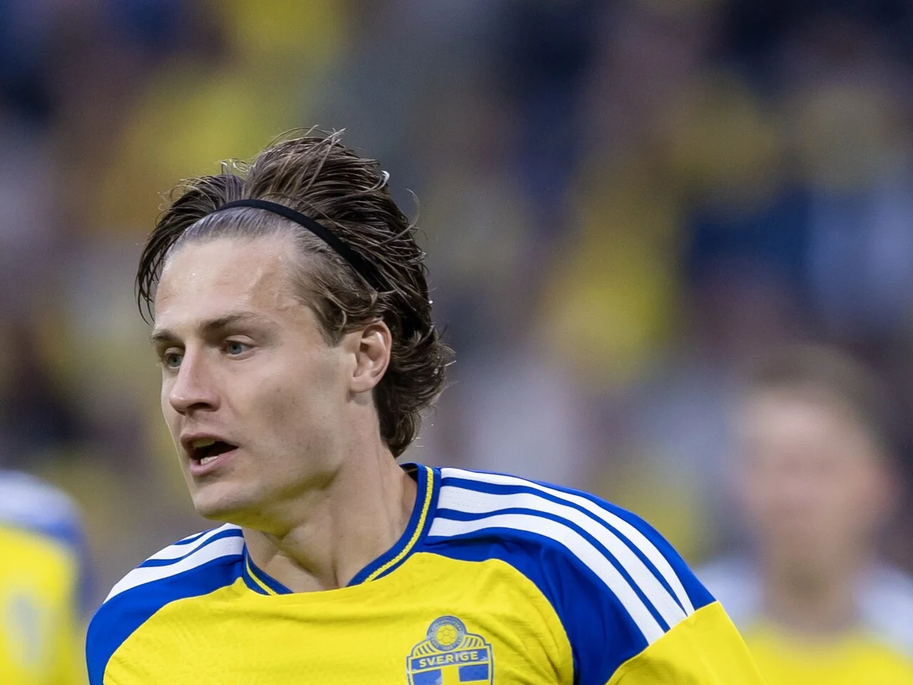 Mattias Svanberg i Sveriges landslagströja